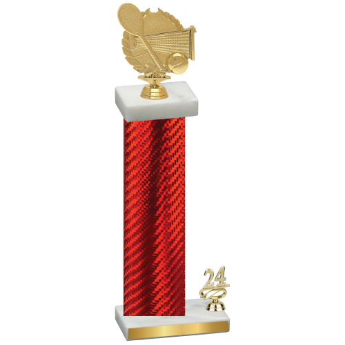 Accented Single Red Carbon Fiber Year Tennis Trophy