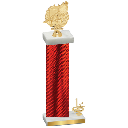 Accented Single Red Carbon Fiber First Place Swimming Trophy