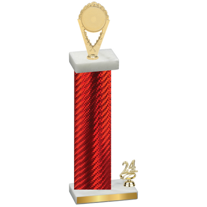 Accented Single Red Carbon Fiber Year Insert Trophy