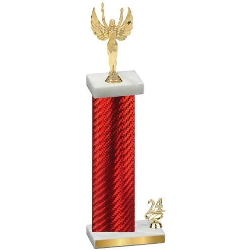 Accented Single Red Carbon Fiber Year Victory Trophy