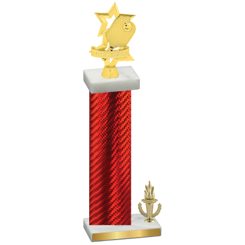 Accented Single Red Carbon Fiber Victory Pickleball Trophy