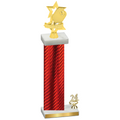 Accented Single Red Carbon Fiber Year Pickleball Trophy