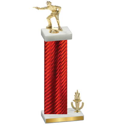 Accented Single Red Carbon Fiber Victory Shooter Trophy