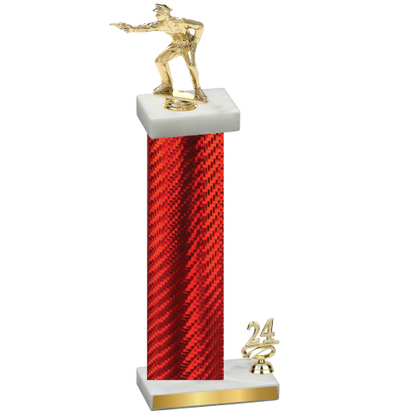 Accented Single Red Carbon Fiber Year Shooter Trophy