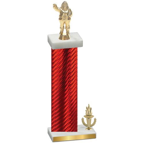 Accented Single Red Carbon Fiber Victory Holiday Trophy