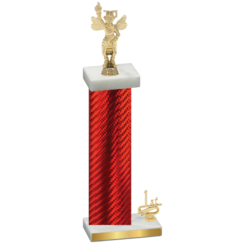 Accented Single Red Carbon Fiber First Place Academics Trophy