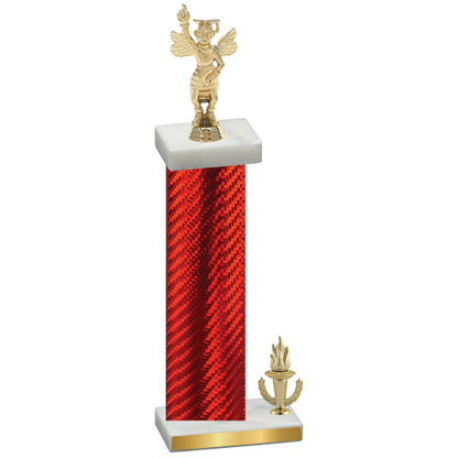 Accented Single Red Carbon Fiber Victory Academics Trophy