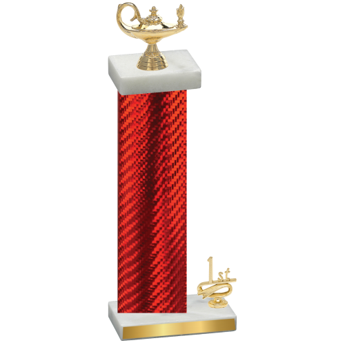 Accented Single Red Carbon Fiber First Place Academics Trophy