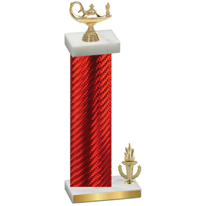 Accented Single Red Carbon Fiber Victory Academics Trophy