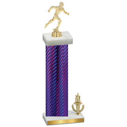 Accented Single Purple Carbon Fiber Victory Running Trophy