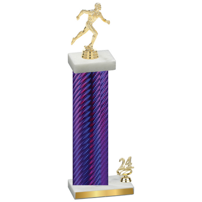 Accented Single Purple Carbon Fiber Year Running Trophy