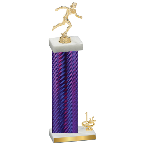 Accented Single Purple Carbon Fiber First Place Running Trophy