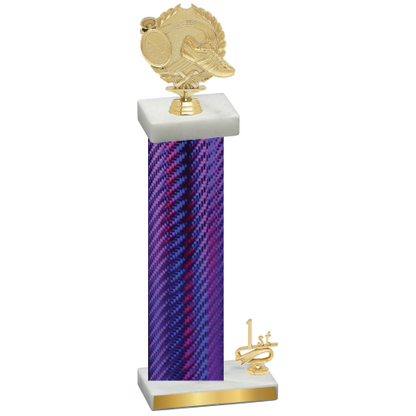 Accented Single Purple Carbon Fiber First Place Running Trophy