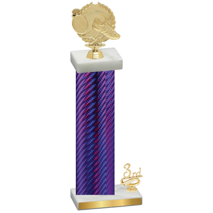 Accented Single Purple Carbon Fiber Third Place Running Trophy