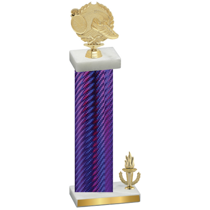 Accented Single Purple Carbon Fiber Victory Running Trophy