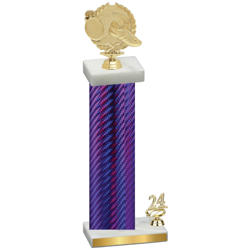 Accented Single Purple Carbon Fiber Year Running Trophy