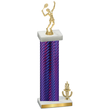 Accented Single Purple Carbon Fiber Victory Tennis Trophy