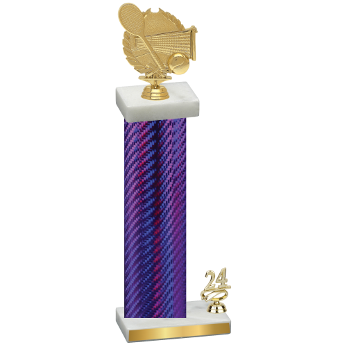 Accented Single Purple Carbon Fiber Year Tennis Trophy