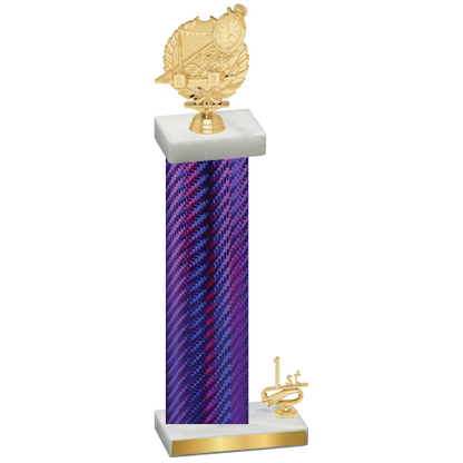 Accented Single Purple Carbon Fiber First Place Swimming Trophy