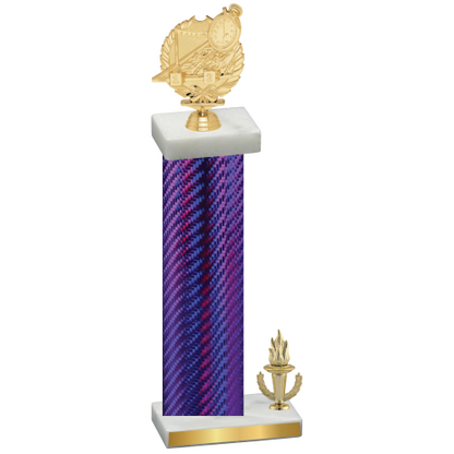 Accented Single Purple Carbon Fiber Victory Swimming Trophy