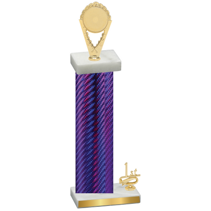 Accented Single Purple Carbon Fiber First Place Insert Trophy