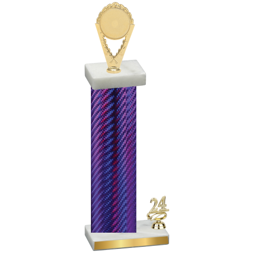 Accented Single Purple Carbon Fiber Year Insert Trophy