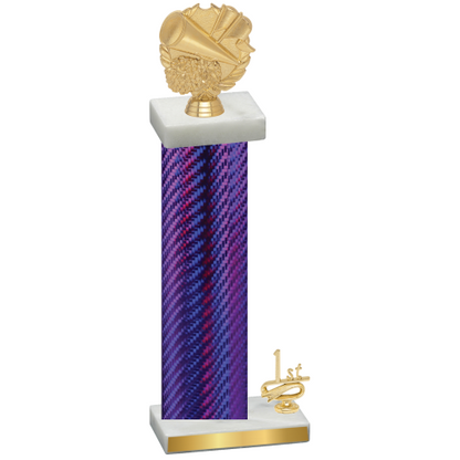 Accented Single Purple Carbon Fiber First Place Cheerleading Trophy