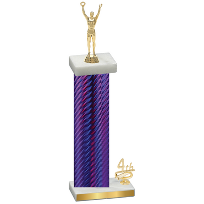 Accented Single Purple Carbon Fiber Fourth Place Victory Trophy