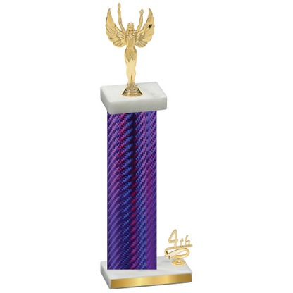 Accented Single Purple Carbon Fiber Fourth Place Victory Trophy