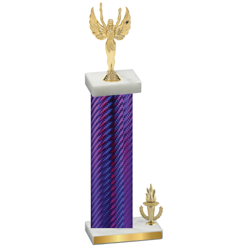 Accented Single Purple Carbon Fiber Victory Victory Trophy