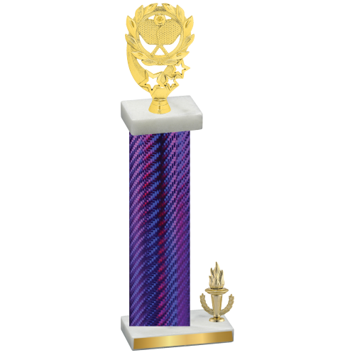 Accented Single Purple Carbon Fiber Victory Pickleball Trophy