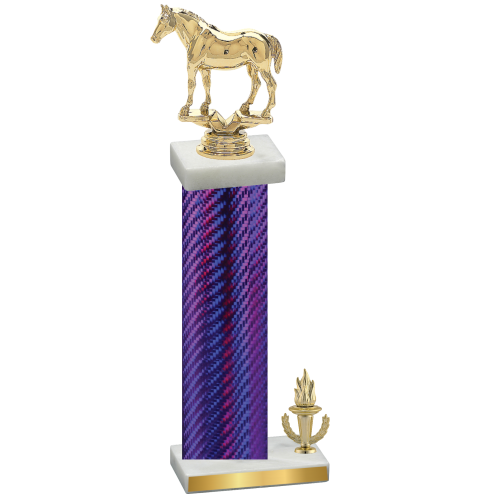 Accented Single Purple Carbon Fiber Victory Horses Trophy