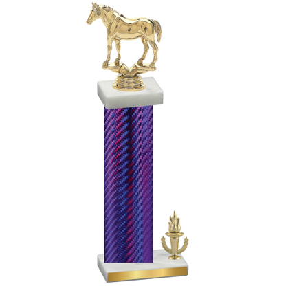 Accented Single Purple Carbon Fiber Victory Horses Trophy