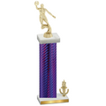 Accented Single Purple Carbon Fiber Victory Basketball Trophy