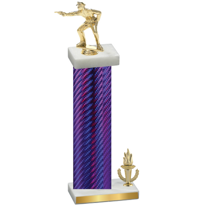 Accented Single Purple Carbon Fiber Victory Shooter Trophy