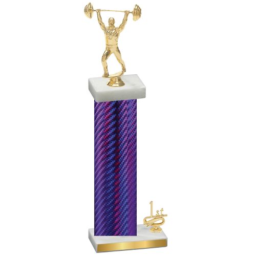 Accented Single Purple Carbon Fiber First Place Weights Trophy