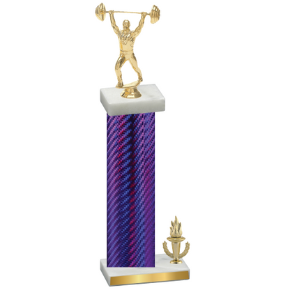 Accented Single Purple Carbon Fiber Victory Weights Trophy