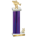 Accented Single Purple Carbon Fiber Year Fishing Trophy