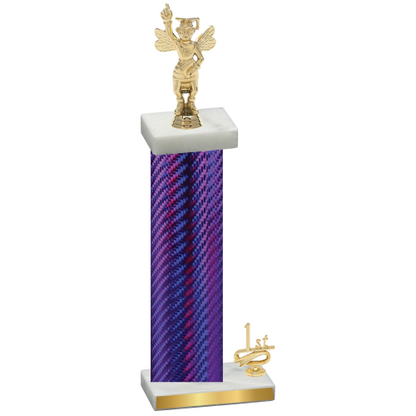 Accented Single Purple Carbon Fiber First Place Academics Trophy