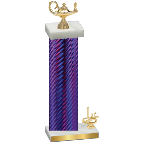 Accented Single Purple Carbon Fiber First Place Academics Trophy