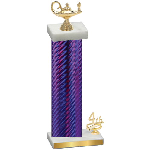 Accented Single Purple Carbon Fiber Fourth Place Academics Trophy