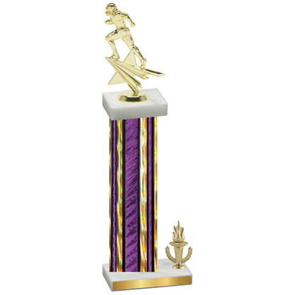 Accented Single Purple Glacier Victory Football Trophy