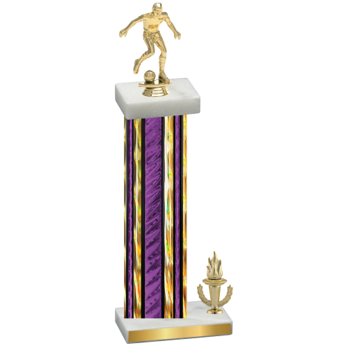 Accented Single Purple Glacier Victory Soccer Trophy