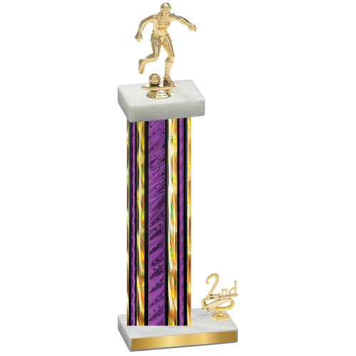 Accented Single Purple Glacier Second Place Soccer Trophy