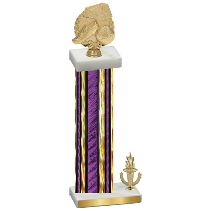 Accented Single Purple Glacier Victory Soccer Trophy