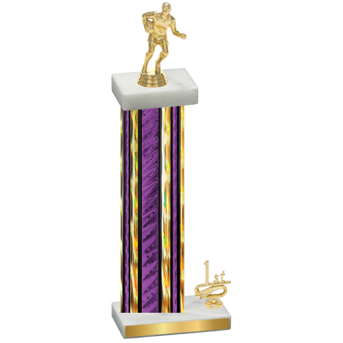 Accented Single Purple Glacier First Place Rugby Trophy