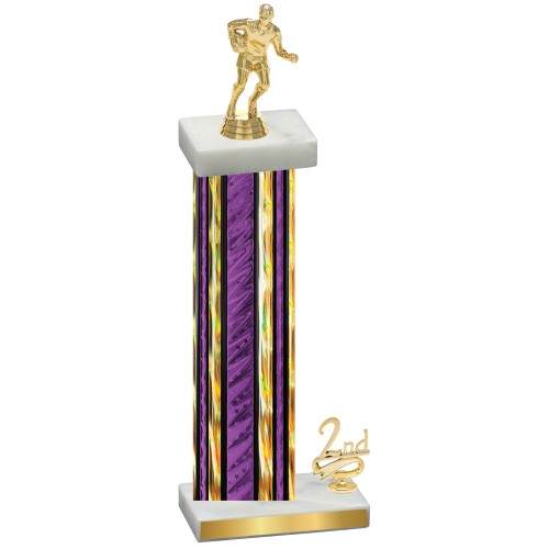Accented Single Purple Glacier Second Place Rugby Trophy