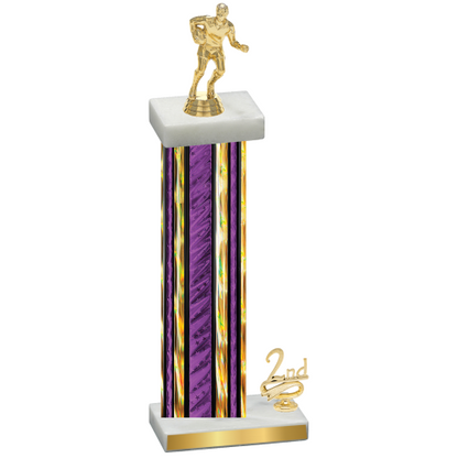 Accented Single Purple Glacier Second Place Rugby Trophy