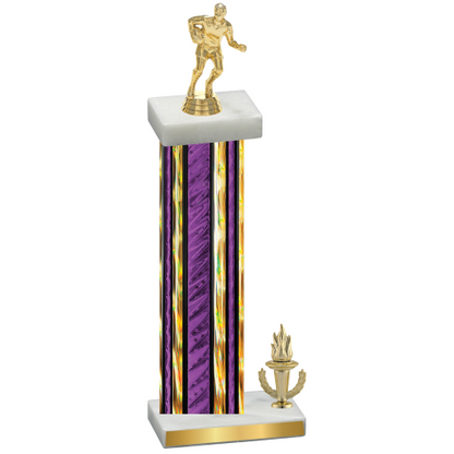 Accented Single Purple Glacier Victory Rugby Trophy