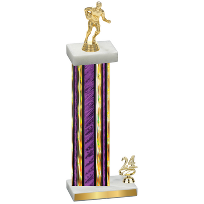 Accented Single Purple Glacier Year Rugby Trophy